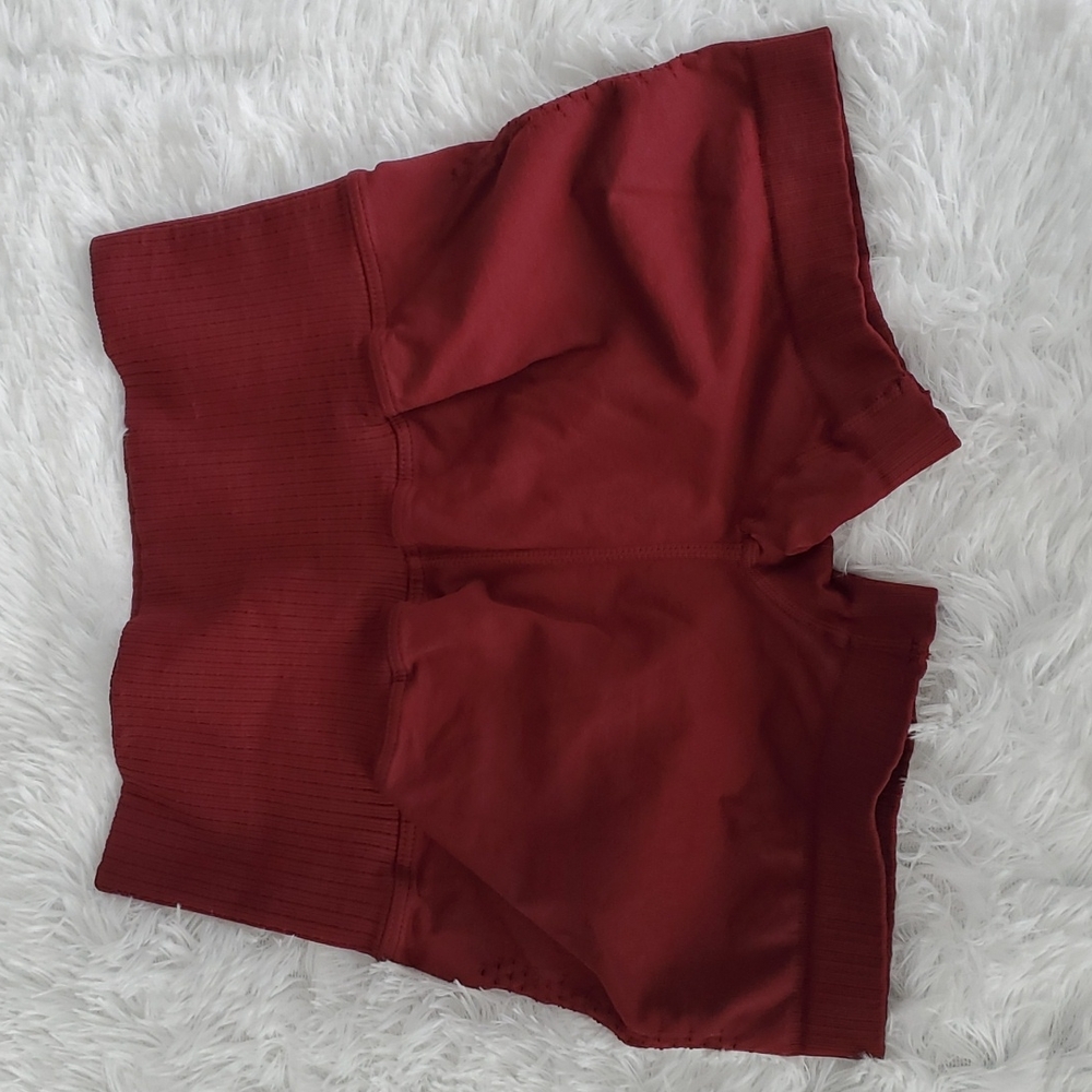Free People Good Karma Running Shorts Burgundy